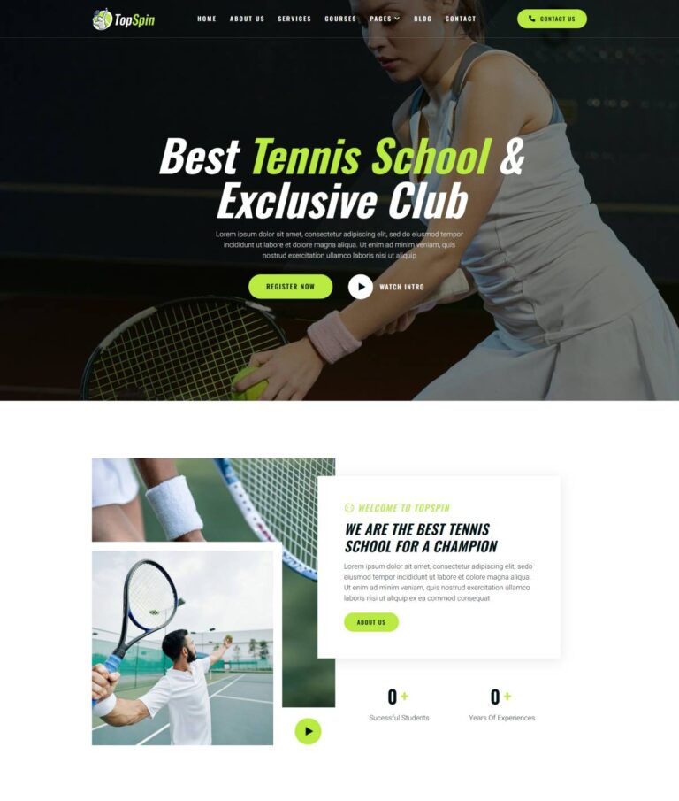 creation site internet sport topspin
